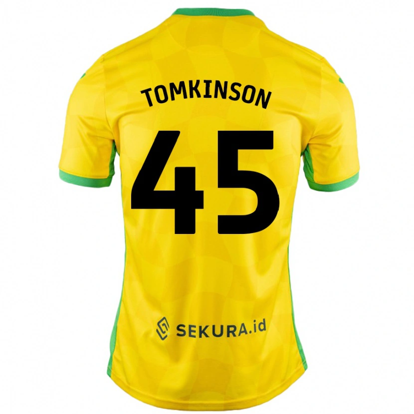 Danxen Dames Jonathan Tomkinson #45 Geel Groen Thuisshirt Thuistenue 2024/25 T-Shirt