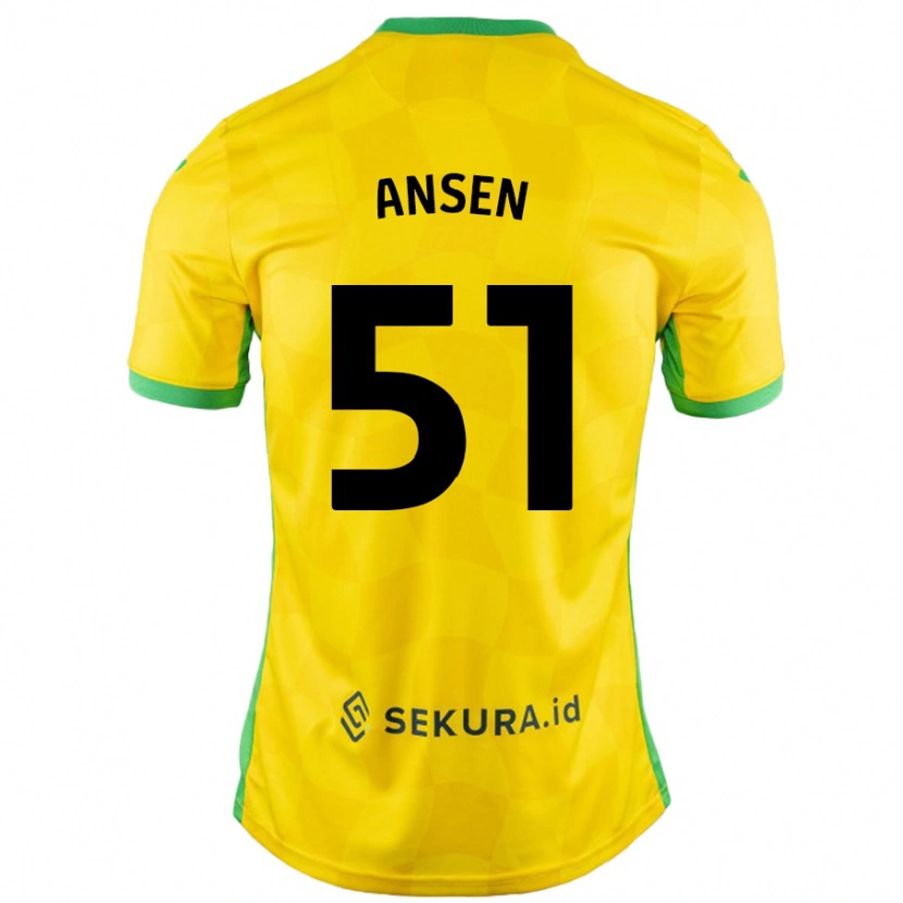Danxen Dames Caleb Ansen #51 Geel Groen Thuisshirt Thuistenue 2024/25 T-Shirt