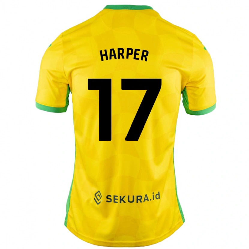 Danxen Dames Jess Harper #17 Geel Groen Thuisshirt Thuistenue 2024/25 T-Shirt