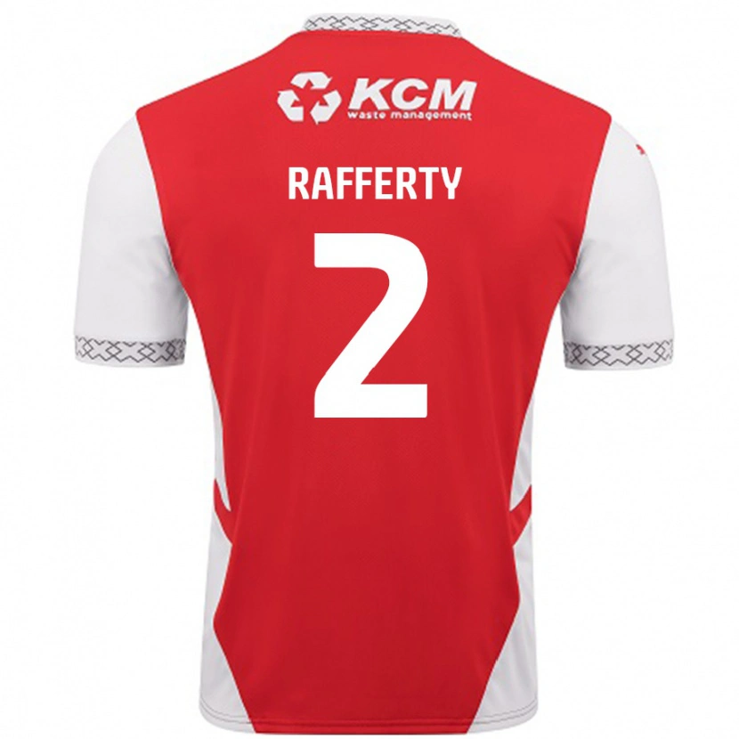 Danxen Dames Joe Rafferty #2 Rood Wit Thuisshirt Thuistenue 2024/25 T-Shirt