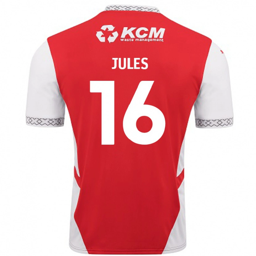 Danxen Dames Zak Jules #16 Rood Wit Thuisshirt Thuistenue 2024/25 T-Shirt
