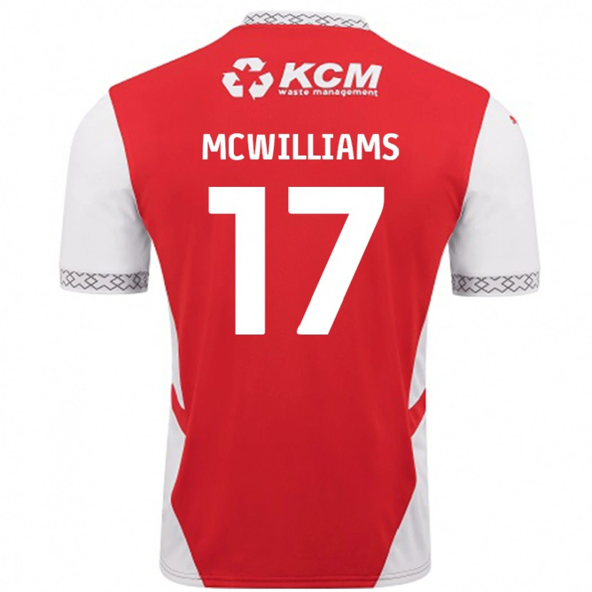 Danxen Dames Shaun Mcwilliams #17 Rood Wit Thuisshirt Thuistenue 2024/25 T-Shirt