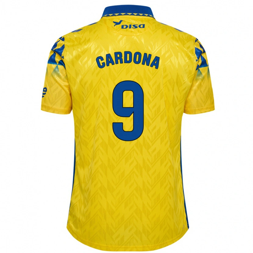 Danxen Dames Marc Cardona #9 Geel Blauw Thuisshirt Thuistenue 2024/25 T-Shirt
