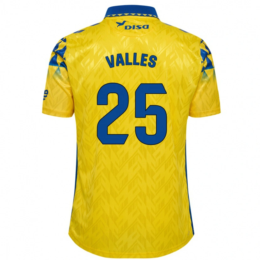 Danxen Dames Álvaro Valles #25 Geel Blauw Thuisshirt Thuistenue 2024/25 T-Shirt