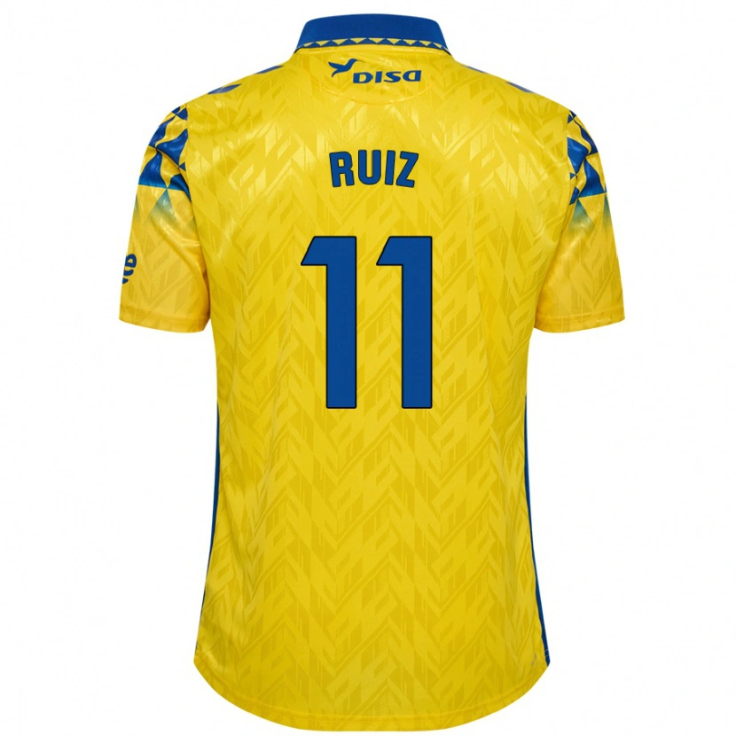 Danxen Dames Sergio Ruiz #11 Geel Blauw Thuisshirt Thuistenue 2024/25 T-Shirt