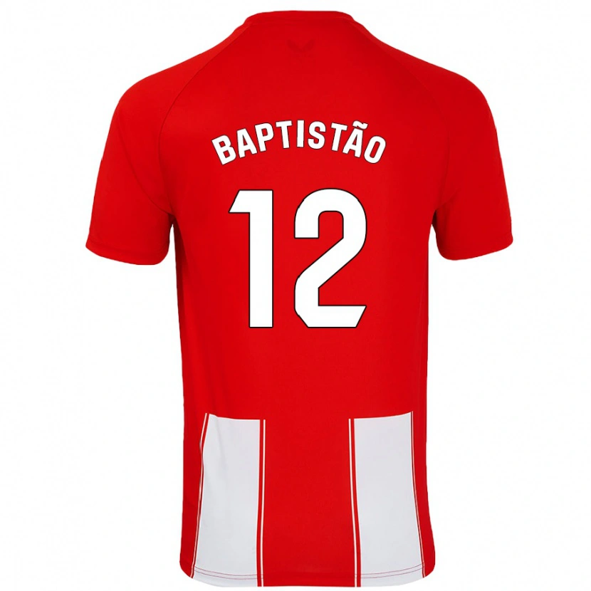 Danxen Dames Léo Baptistão #12 Rood Wit Thuisshirt Thuistenue 2024/25 T-Shirt