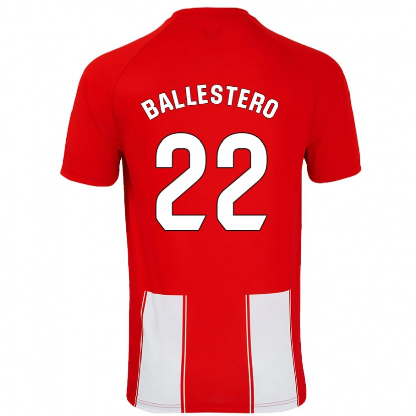 Danxen Dames Carlos Ballestero #22 Rood Wit Thuisshirt Thuistenue 2024/25 T-Shirt