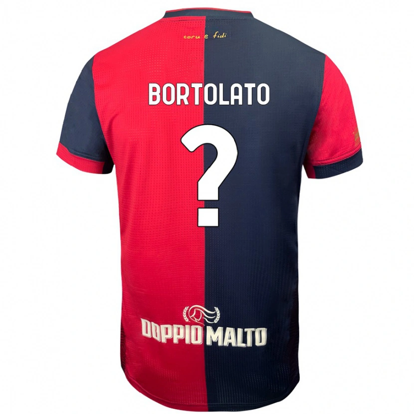 Danxen Dames Filippo Bortolato #0 Rood Donkerder Blauw Thuisshirt Thuistenue 2024/25 T-Shirt