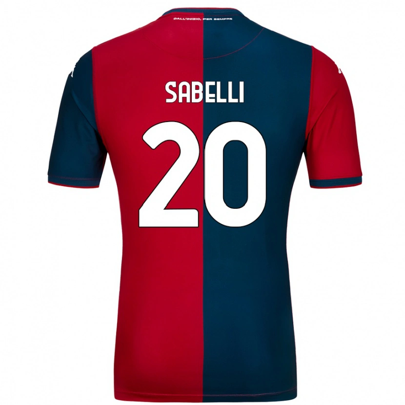 Danxen Dames Stefano Sabelli #20 Rood Donkerblauw Thuisshirt Thuistenue 2024/25 T-Shirt