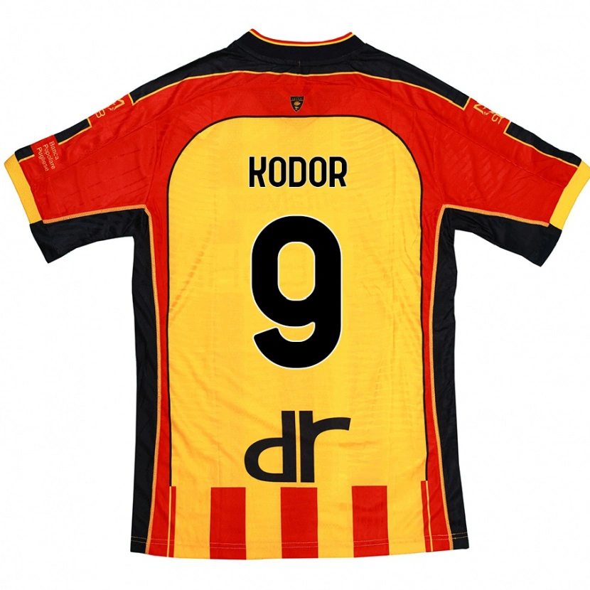 Danxen Dames Jason Kodor #9 Geel Rood Thuisshirt Thuistenue 2024/25 T-Shirt