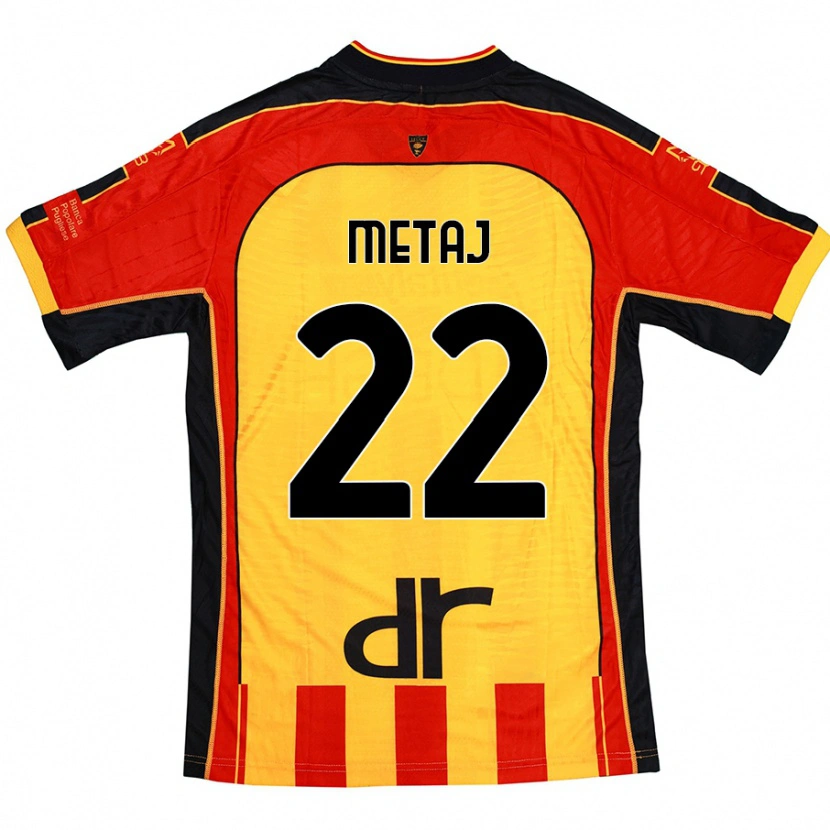 Danxen Dames Dejvi Metaj #22 Geel Rood Thuisshirt Thuistenue 2024/25 T-Shirt