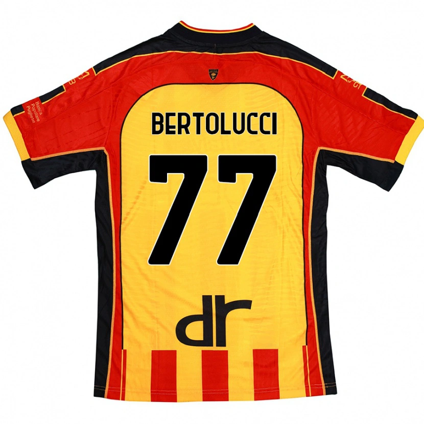 Danxen Dames Sandro Bertolucci #77 Geel Rood Thuisshirt Thuistenue 2024/25 T-Shirt