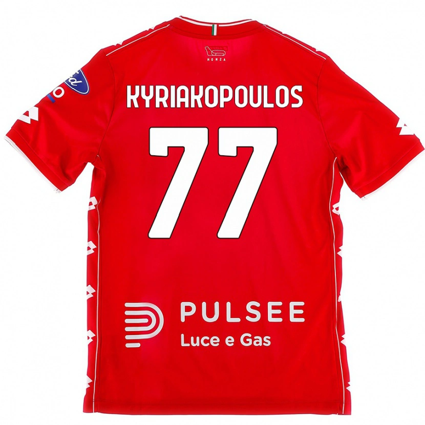 Danxen Dames Georgios Kyriakopoulos #77 Rood Wit Thuisshirt Thuistenue 2024/25 T-Shirt