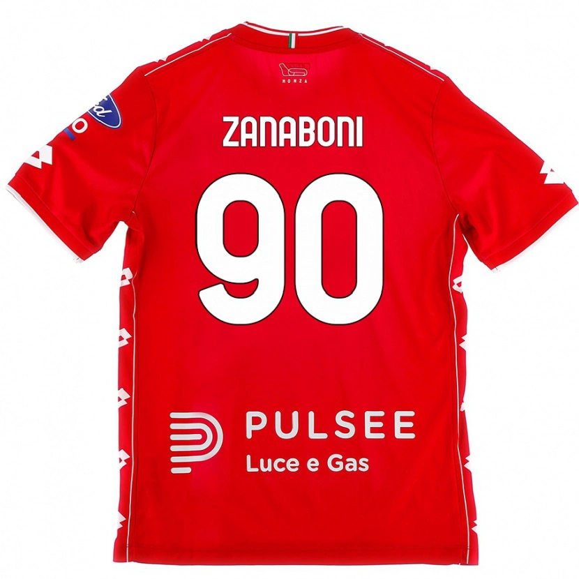 Danxen Dames Emanuele Zanaboni #90 Rood Wit Thuisshirt Thuistenue 2024/25 T-Shirt