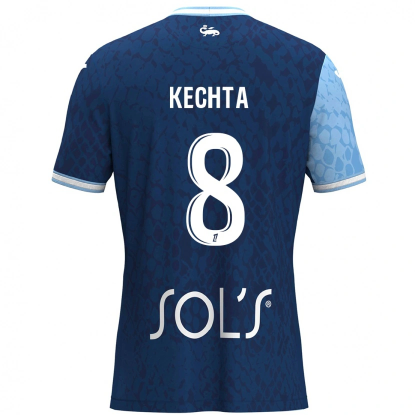 Danxen Dames Yassine Kechta #8 Hemelsblauw Donkerblauw Thuisshirt Thuistenue 2024/25 T-Shirt