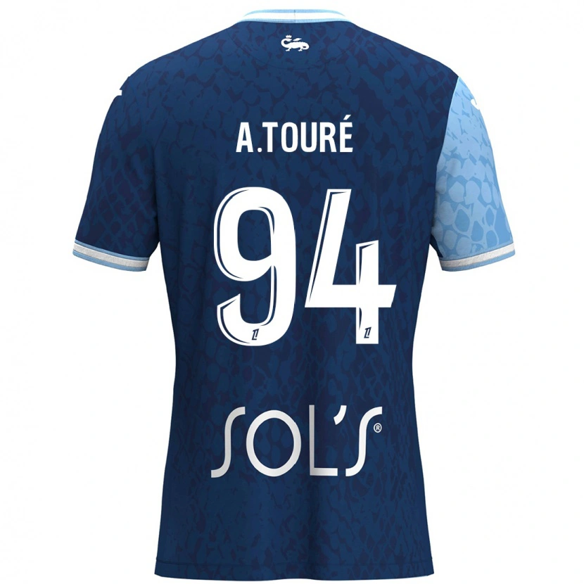 Danxen Dames Abdoulaye Touré #94 Hemelsblauw Donkerblauw Thuisshirt Thuistenue 2024/25 T-Shirt