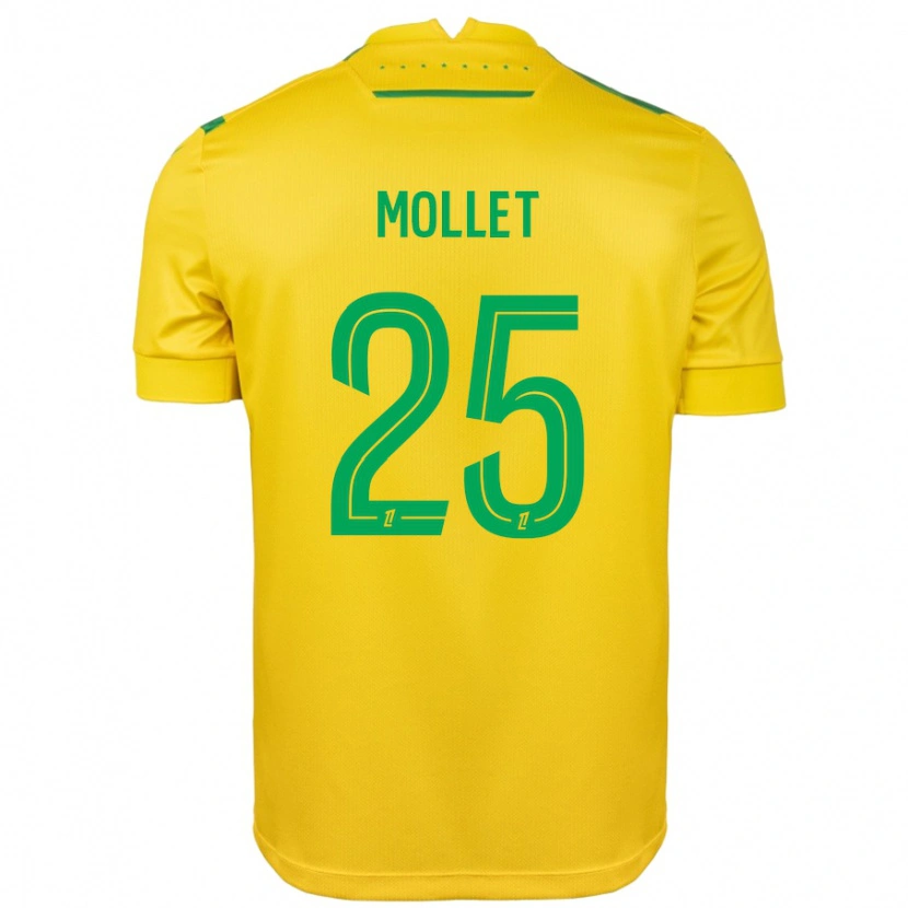 Danxen Dames Florent Mollet #25 Geel Groen Thuisshirt Thuistenue 2024/25 T-Shirt