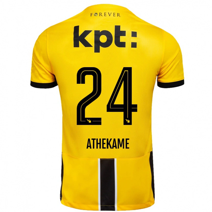 Danxen Dames Zachary Athekame #24 Geel Zwart Thuisshirt Thuistenue 2024/25 T-Shirt