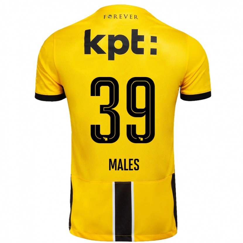 Danxen Dames Darian Males #39 Geel Zwart Thuisshirt Thuistenue 2024/25 T-Shirt
