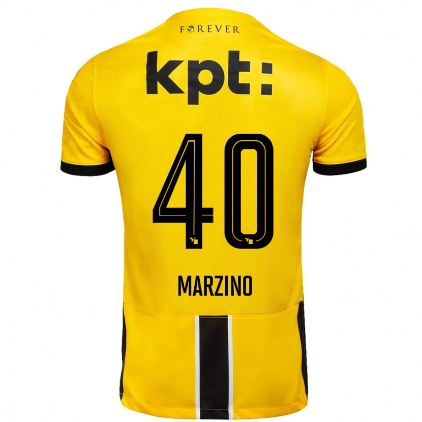 Danxen Dames Dario Marzino #40 Geel Zwart Thuisshirt Thuistenue 2024/25 T-Shirt