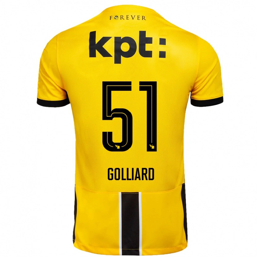 Danxen Dames Théo Golliard #51 Geel Zwart Thuisshirt Thuistenue 2024/25 T-Shirt