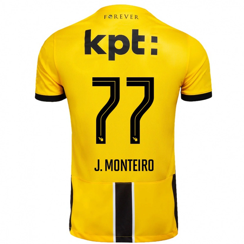 Danxen Dames Joël Monteiro #77 Geel Zwart Thuisshirt Thuistenue 2024/25 T-Shirt