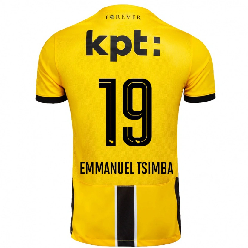 Danxen Dames Felix Emmanuel Tsimba #19 Geel Zwart Thuisshirt Thuistenue 2024/25 T-Shirt