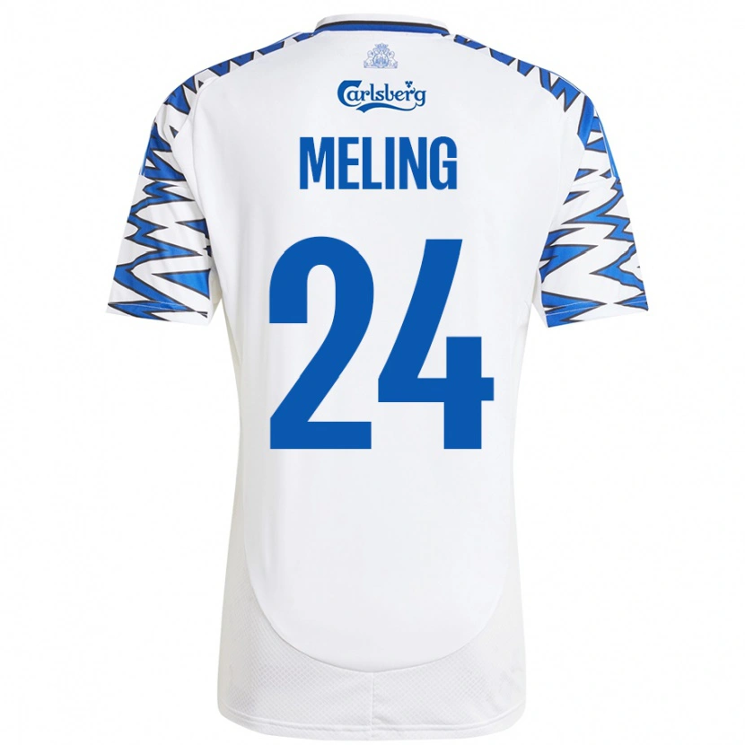 Danxen Dames Birger Meling #24 Wit Hemelsblauw Thuisshirt Thuistenue 2024/25 T-Shirt