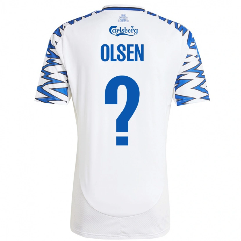 Danxen Dames Gunnar Olsen #0 Wit Hemelsblauw Thuisshirt Thuistenue 2024/25 T-Shirt