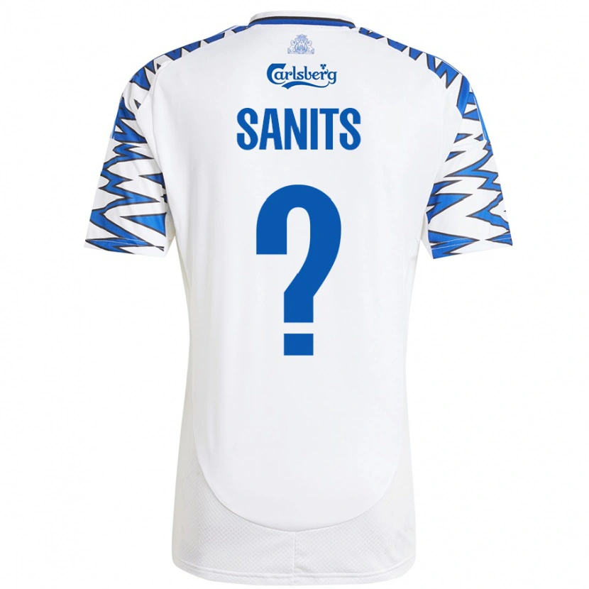 Danxen Dames Dimitri Sanits #0 Wit Hemelsblauw Thuisshirt Thuistenue 2024/25 T-Shirt