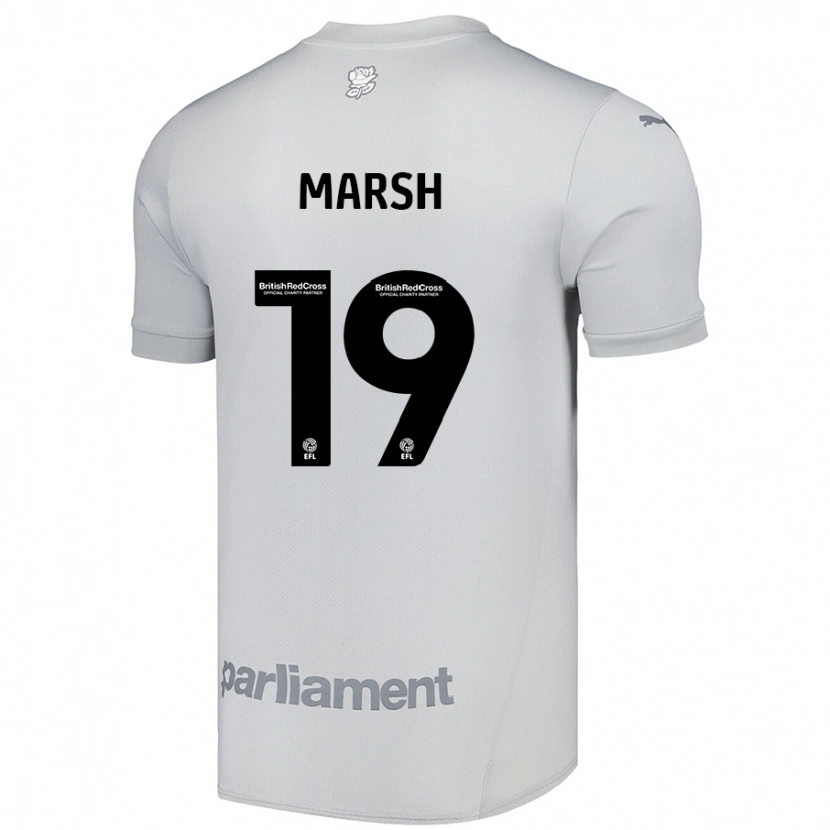 Danxen Dames Aiden Marsh #19 Zilvergrijs Uitshirt Uittenue 2024/25 T-Shirt