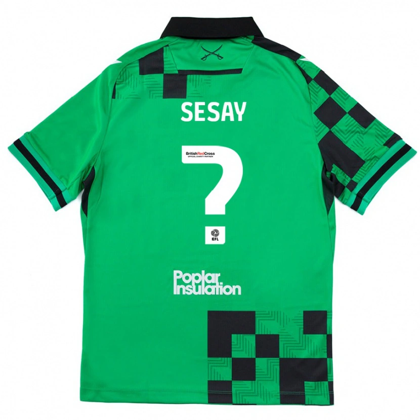 Danxen Dames Malik Sesay #0 Groen Zwart Uitshirt Uittenue 2024/25 T-Shirt