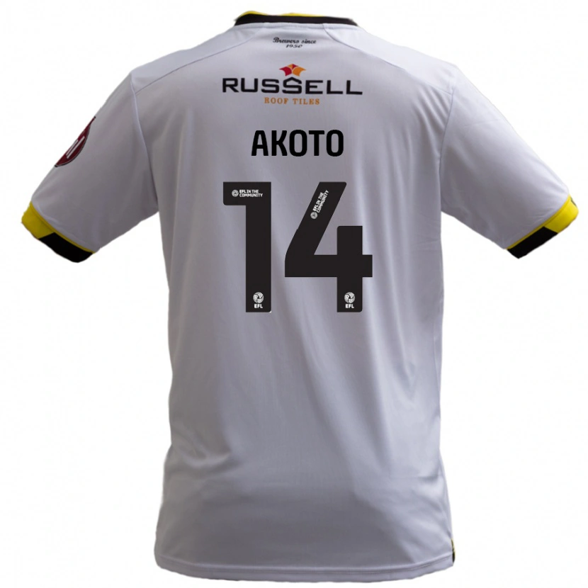 Danxen Dames Nick Akoto #14 Wit Uitshirt Uittenue 2024/25 T-Shirt