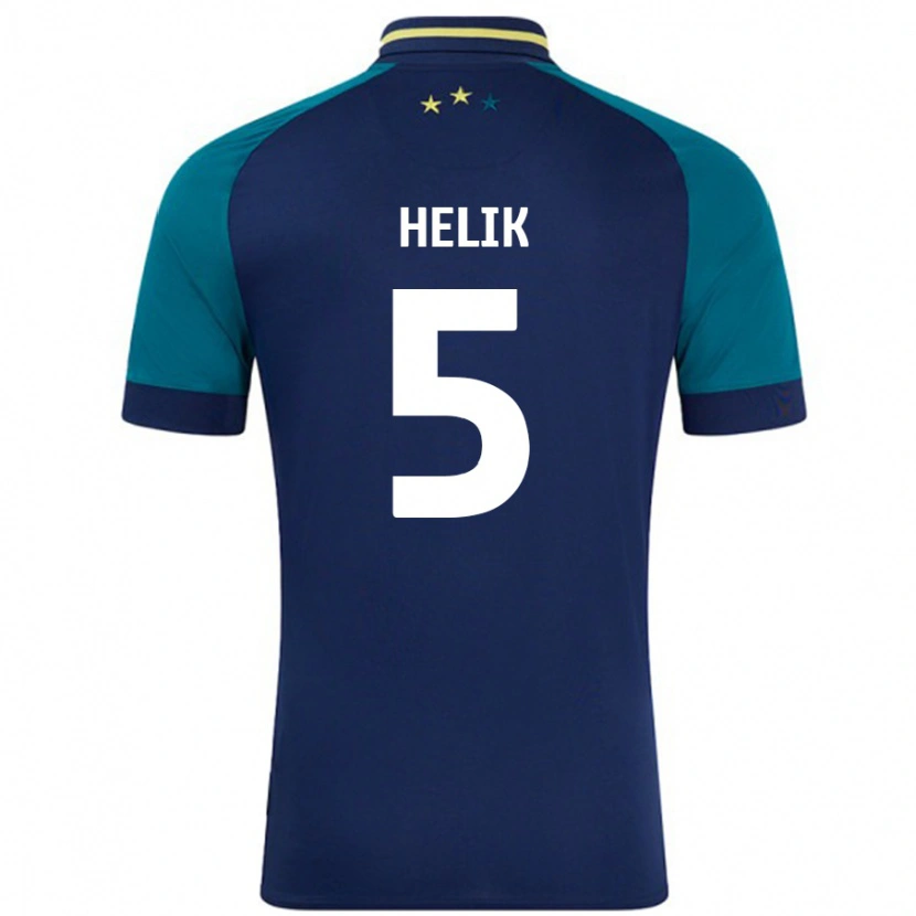 Danxen Dames Michal Helik #5 Marineblauw Donkergroen Uitshirt Uittenue 2024/25 T-Shirt