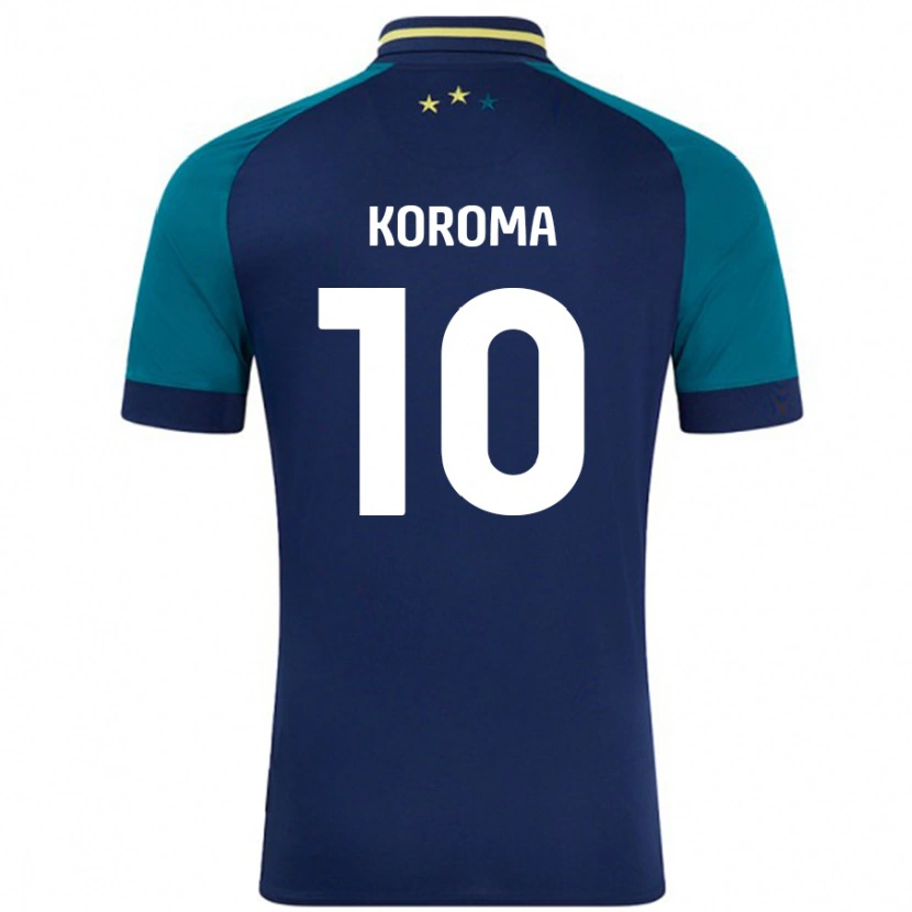 Danxen Dames Josh Koroma #10 Marineblauw Donkergroen Uitshirt Uittenue 2024/25 T-Shirt