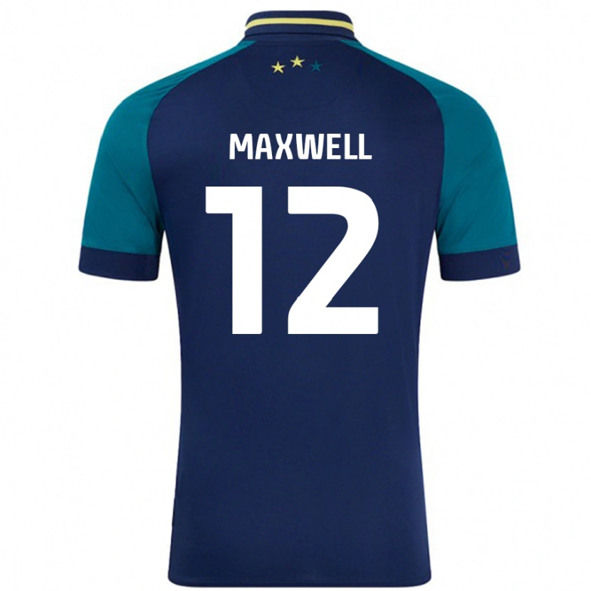 Danxen Dames Chris Maxwell #12 Marineblauw Donkergroen Uitshirt Uittenue 2024/25 T-Shirt