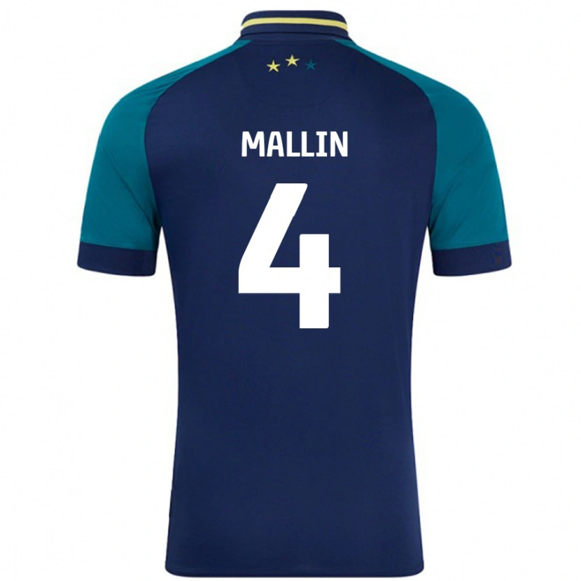 Danxen Dames Kate Mallin #4 Marineblauw Donkergroen Uitshirt Uittenue 2024/25 T-Shirt