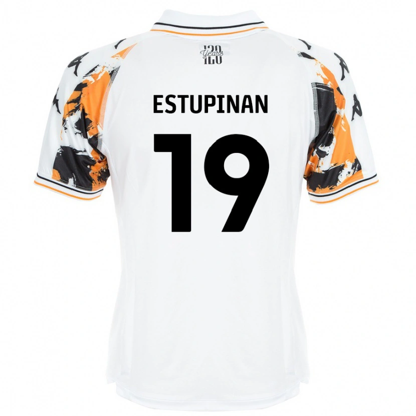 Danxen Dames Óscar Estupiñán #19 Wit Uitshirt Uittenue 2024/25 T-Shirt