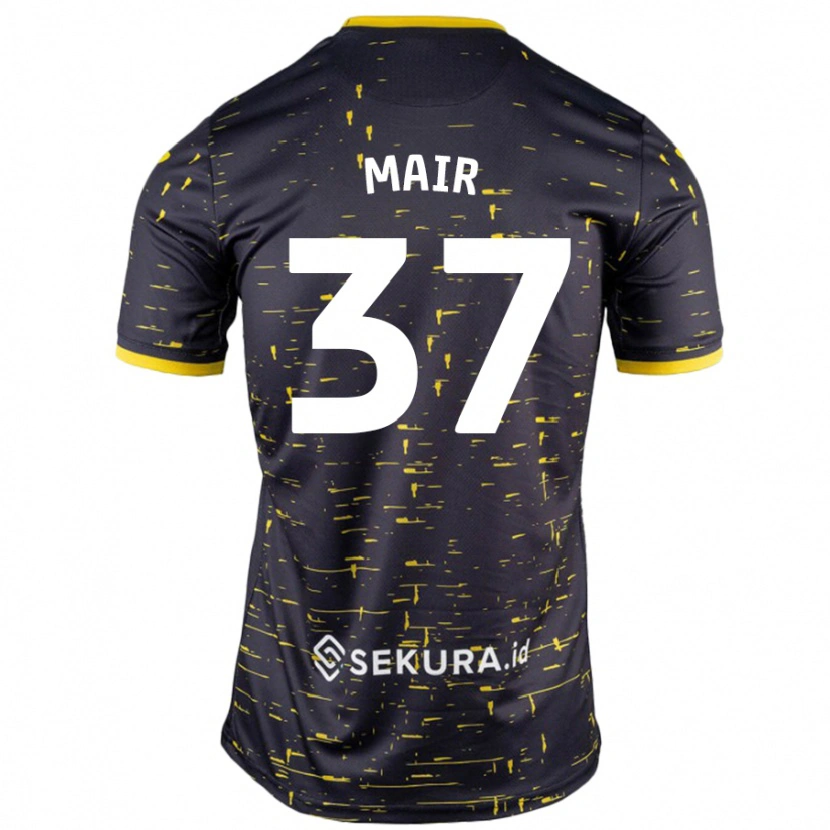 Danxen Dames Archie Mair #37 Zwart Geel Uitshirt Uittenue 2024/25 T-Shirt