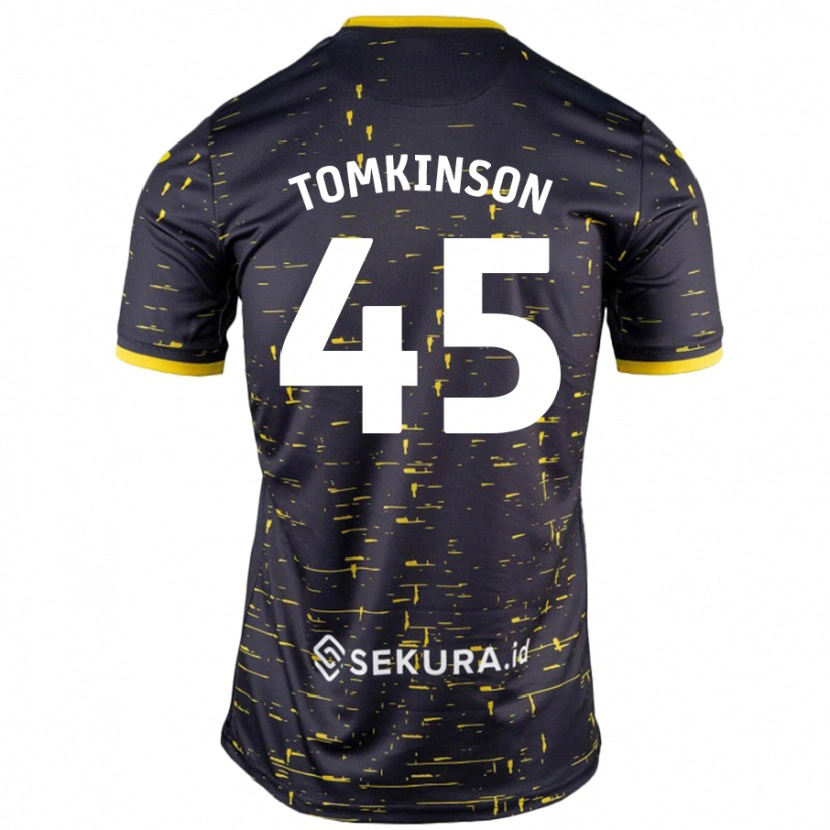 Danxen Dames Jonathan Tomkinson #45 Zwart Geel Uitshirt Uittenue 2024/25 T-Shirt