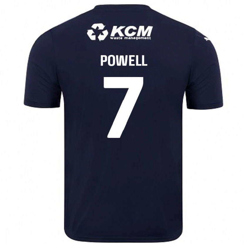 Danxen Dames Joe Powell #7 Marineblauw Uitshirt Uittenue 2024/25 T-Shirt
