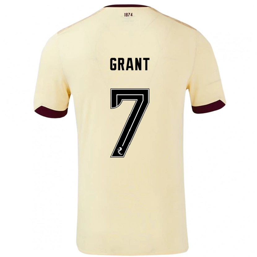 Danxen Dames Jorge Grant #7 Crème Bordeauxrood Uitshirt Uittenue 2024/25 T-Shirt