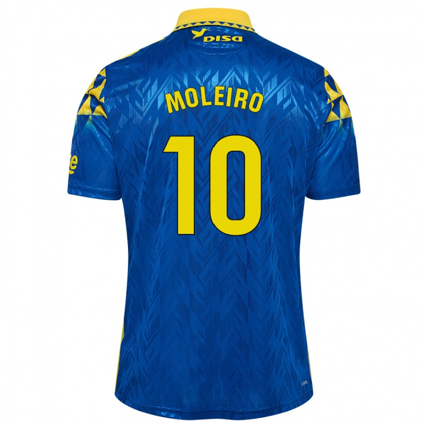 Danxen Dames Alberto Moleiro #10 Blauw Geel Uitshirt Uittenue 2024/25 T-Shirt