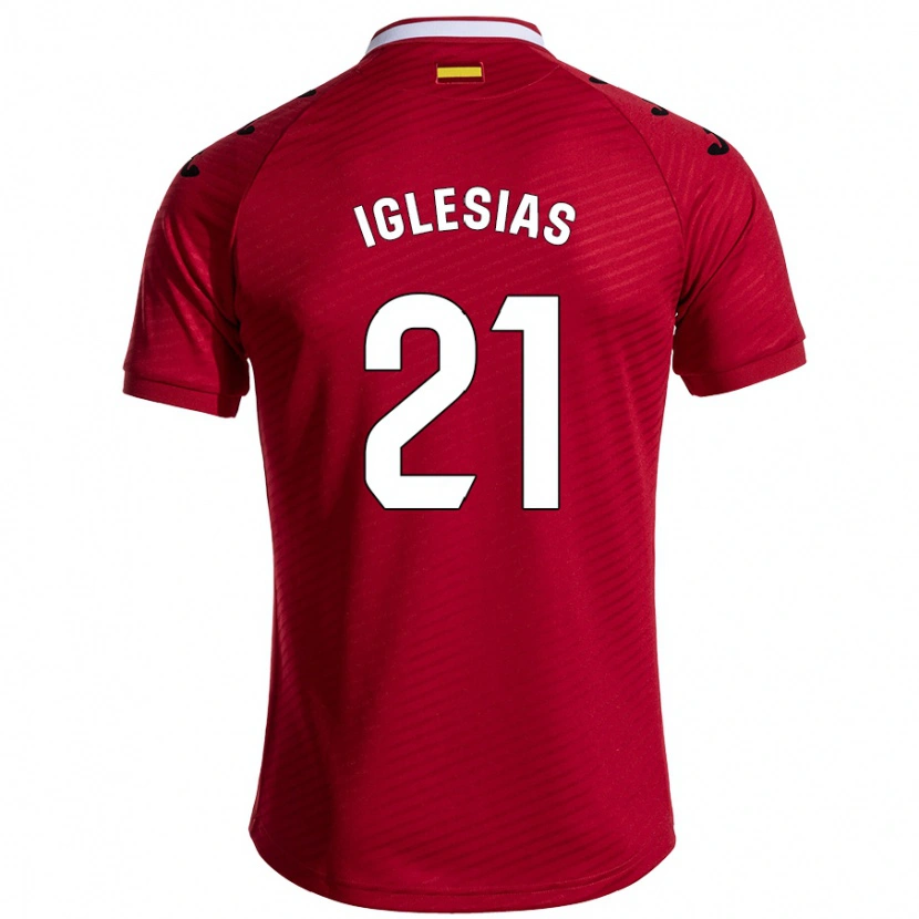 Danxen Dames Juan Iglesias #21 Donkerrood Uitshirt Uittenue 2024/25 T-Shirt