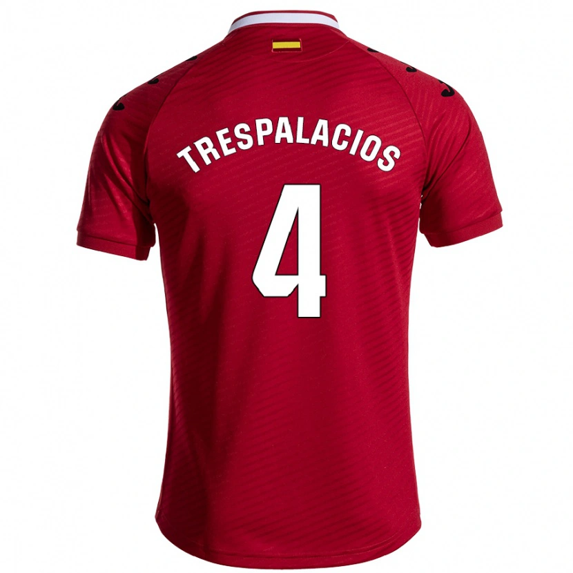 Danxen Dames Adrián Trespalacios #4 Donkerrood Uitshirt Uittenue 2024/25 T-Shirt
