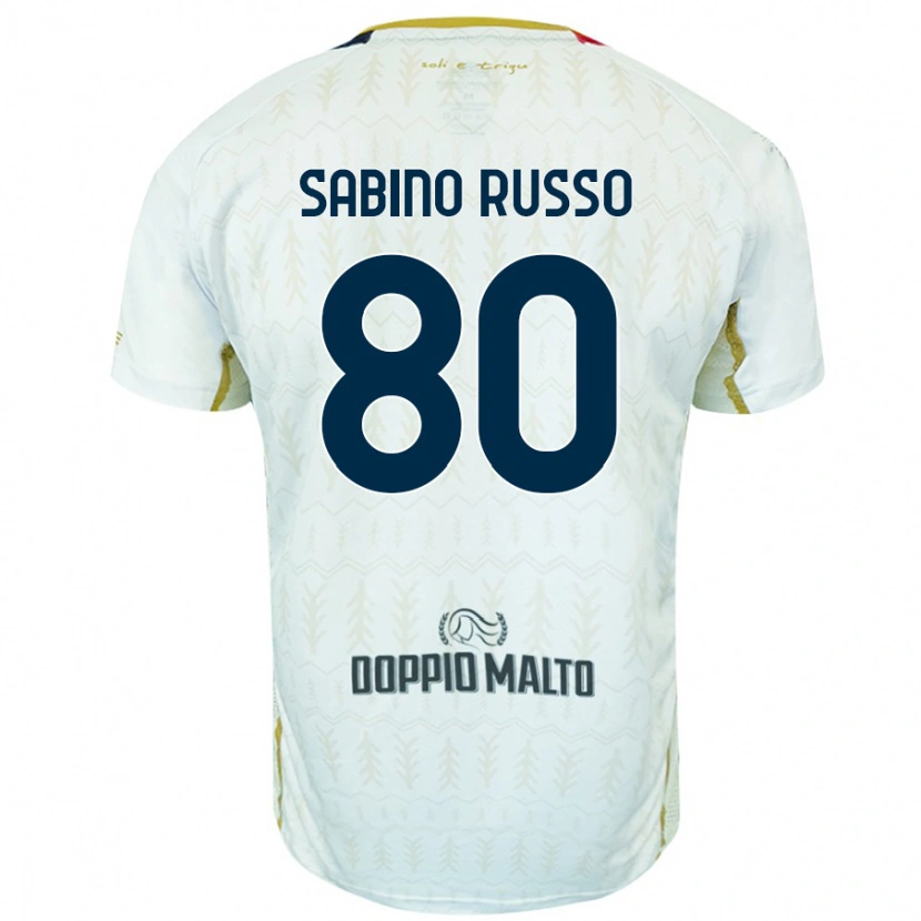 Danxen Dames Alessandro Sabino Russo #80 Wit Uitshirt Uittenue 2024/25 T-Shirt