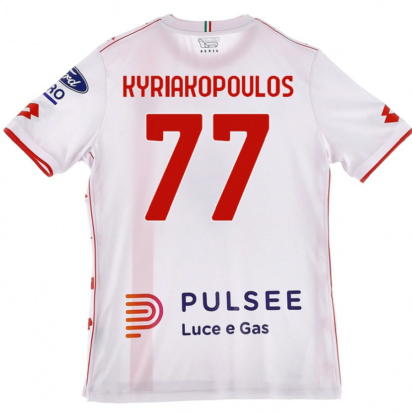 Danxen Dames Georgios Kyriakopoulos #77 Wit Rood Uitshirt Uittenue 2024/25 T-Shirt