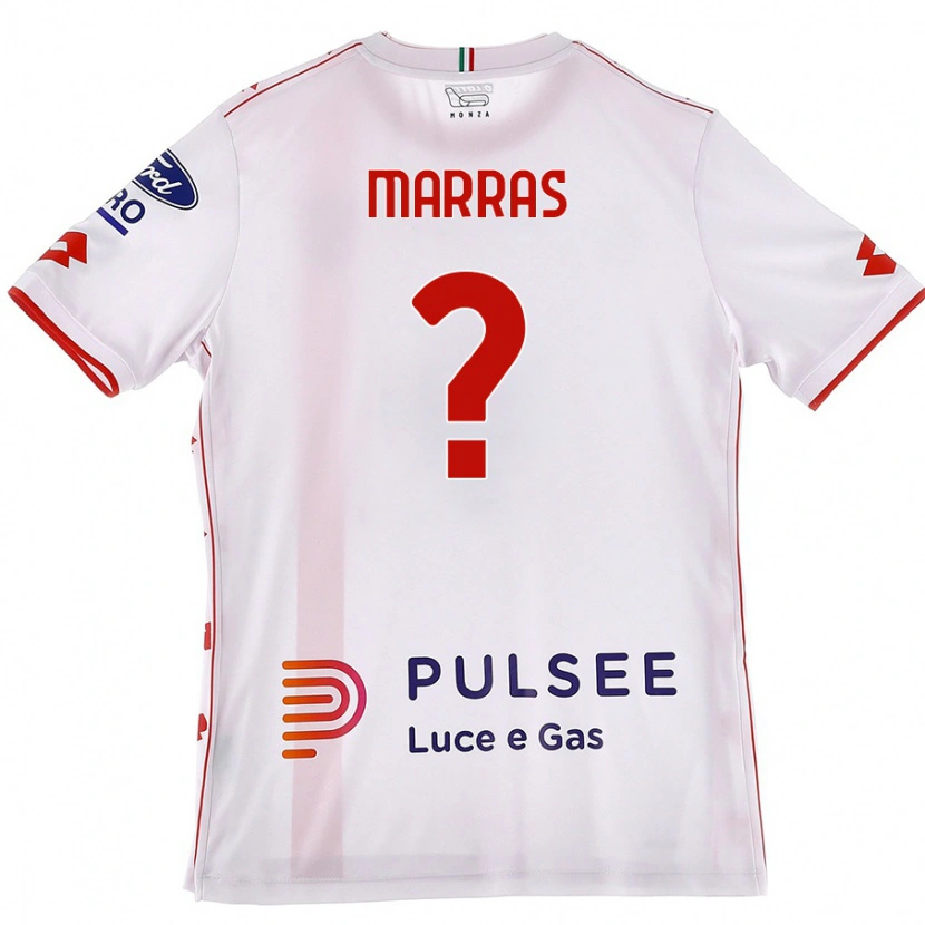 Danxen Dames Tommaso Marras #0 Wit Rood Uitshirt Uittenue 2024/25 T-Shirt