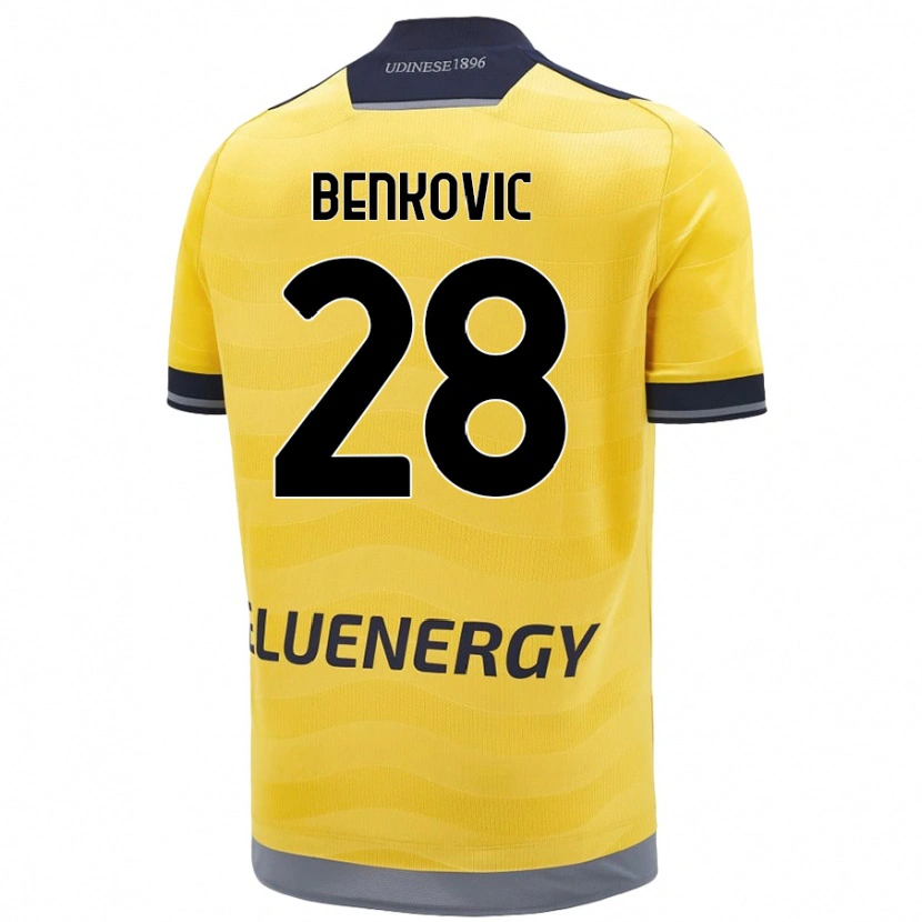 Danxen Dames Filip Benkovic #28 Goud Uitshirt Uittenue 2024/25 T-Shirt