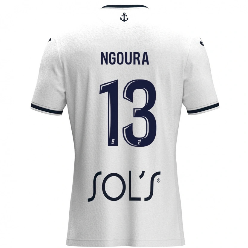 Danxen Dames Steve Ngoura #13 Wit Donkerblauw Uitshirt Uittenue 2024/25 T-Shirt